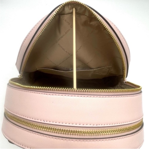 Michael Kors Medium Jaycee Zip Packet Backpack Brown/Light Pink - Picture 8 of 10